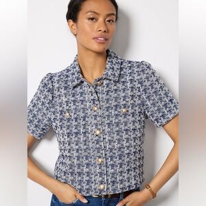 NWT Evereve Charlotte Lady Like Jacket Lightchambray XS